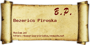 Bezerics Piroska névjegykártya