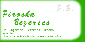 piroska bezerics business card
